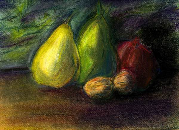 Winter Pears and Walnuts by Barbara Kops
