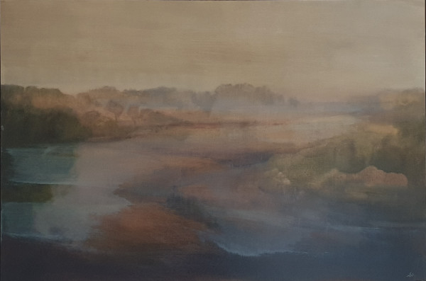 Morning Walk - River in Mist by Libby Wakefield
