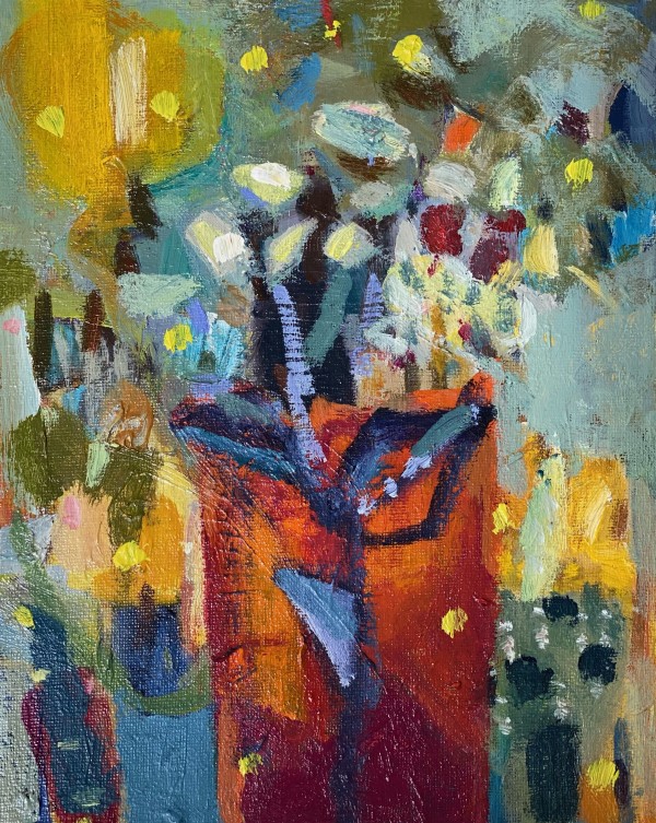 Small Orange Vase by Judy Weeks