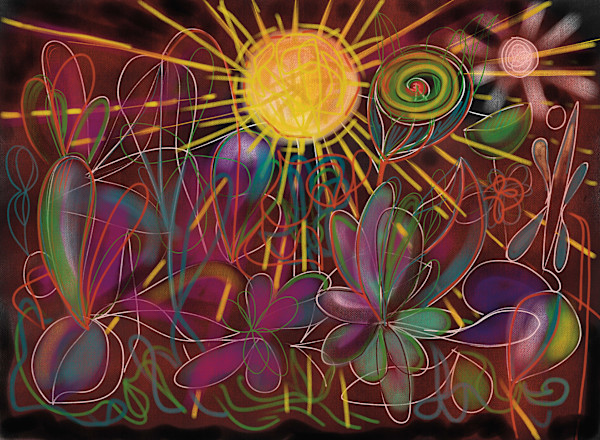 Dusk in the Garden by Brian Frink