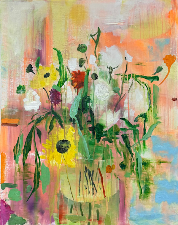 Roses blanches et tournesols (White Roses and Sunflowers) by Brian Frink, Image 1.