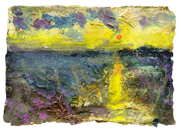 SUNRISE OVER BINCLEAVES. Portland Harbour, Dorset. by Frances Hatch, Image 3.