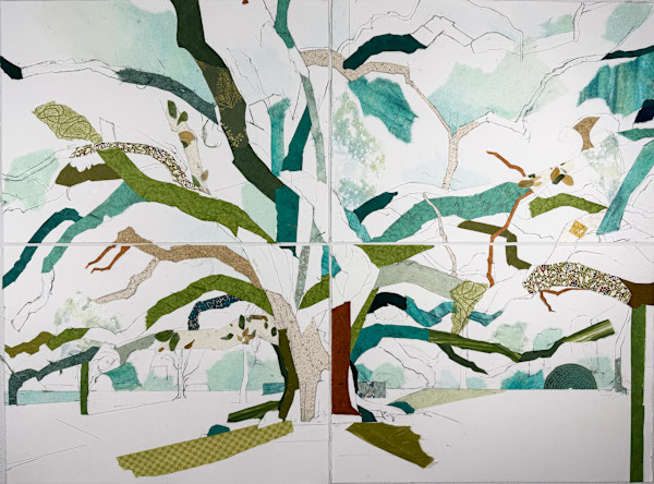 Glenwood Oak XII 4-panel  29° 45' 45" N 95° 23' 08" W by Jill Lear