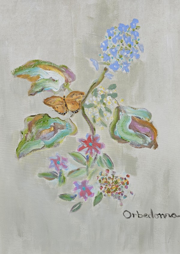 Angel Wing Begonia and Butterfly by Orbedonna