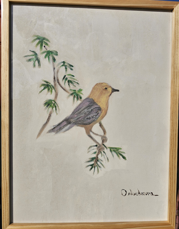 Bird on Bamboo by Orbedonna