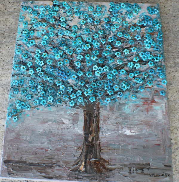 Cobalt Teal Tree by Heather Medrano
