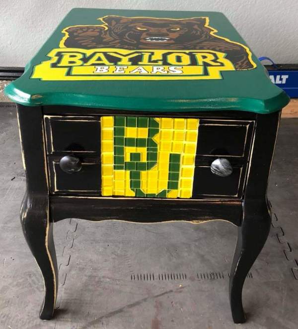 Baylor University Antique side table by Heather Medrano