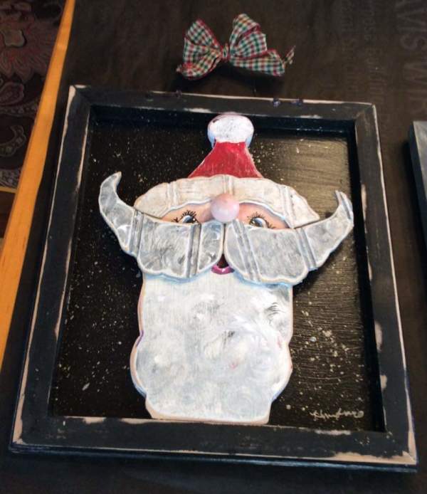 Christmas store Santa picture black frame by Heather Medrano