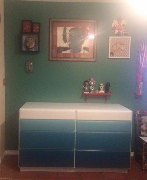 Teal melting Paint Dresser by Heather Medrano