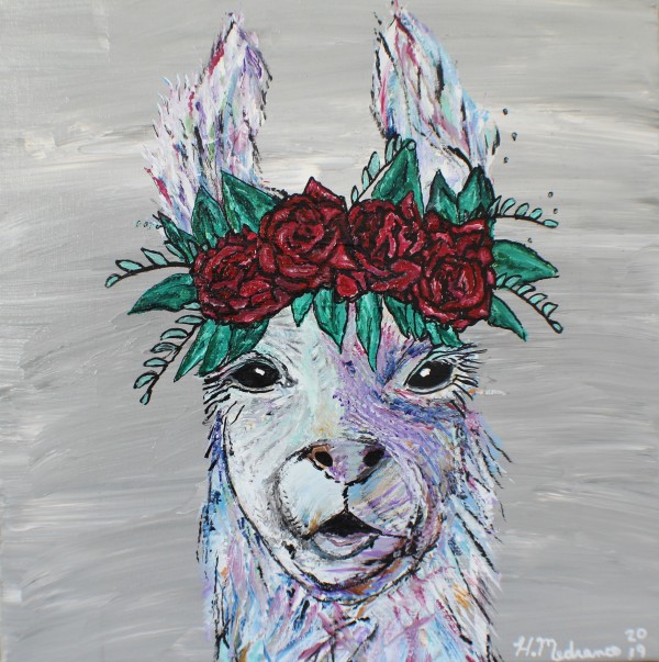 Flower wearing llama by Heather Medrano