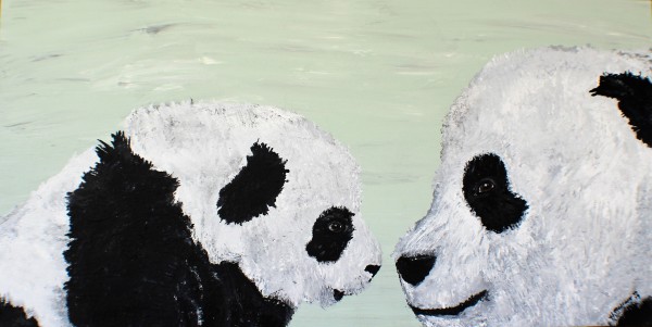 Baby Panda and Mama by Heather Medrano