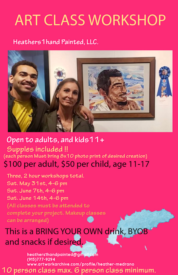 Portrait art class workshop child 11-17 by Heather Medrano