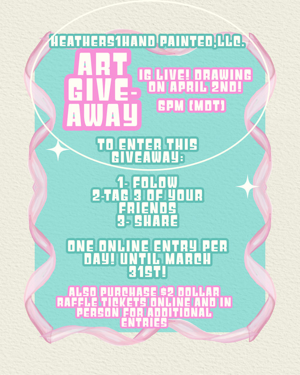 Art giveaway! Raffle; drawing April 2nd, 2025 at 6pm (MDT) LIVE ON IG by Ryan Medrano by Heather Medrano