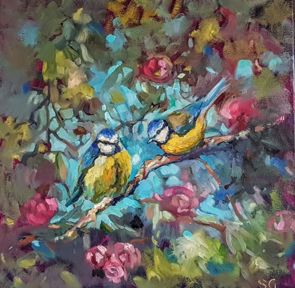 Blue Birds and Blossom by Sue Gardner 
