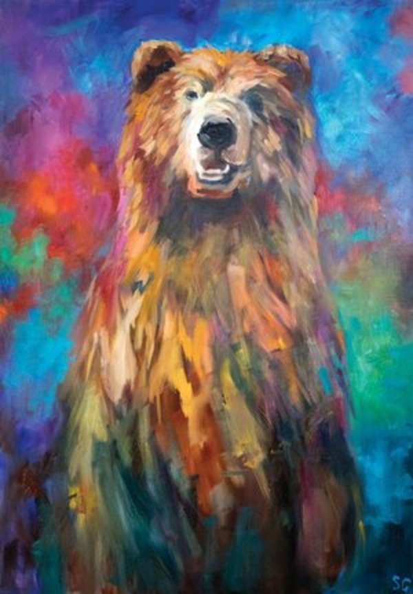 Sebastian - Bear Oil Painting by Sue Gardner 