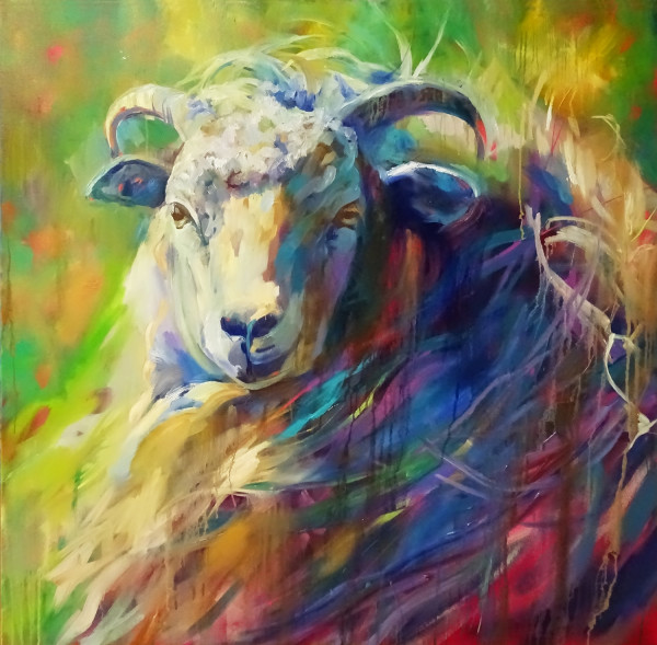 Langdale - Original Sheep Painting by Sue Gardner 