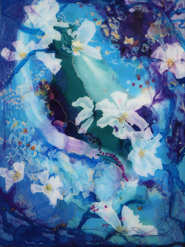 White Flowers in Blue by Lucy Giboyeaux 