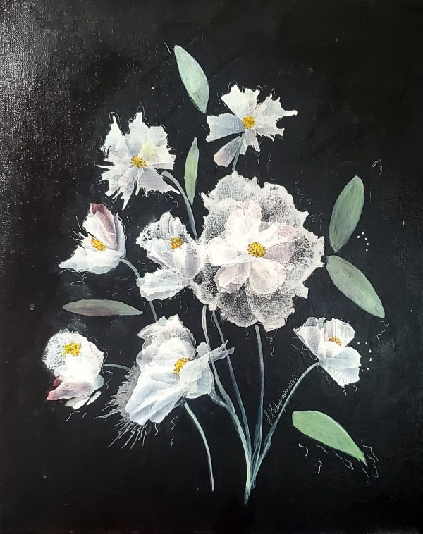 White Flowers in Dark by Lucy Giboyeaux 