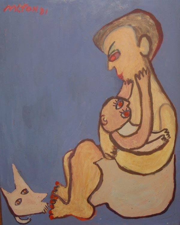 UNTITLED-(MOTHER WITH CHILD), 1981 by GEORGE MILTON