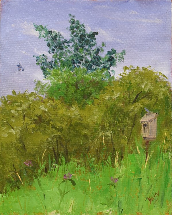 Bluebirds Keeping House by Marieanne Coursen