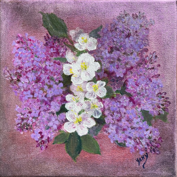 Apples & Lilacs-Spring! by Marieanne Coursen