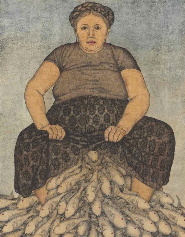 Señora y peces by Nahum B. Zenil (b. 1947)