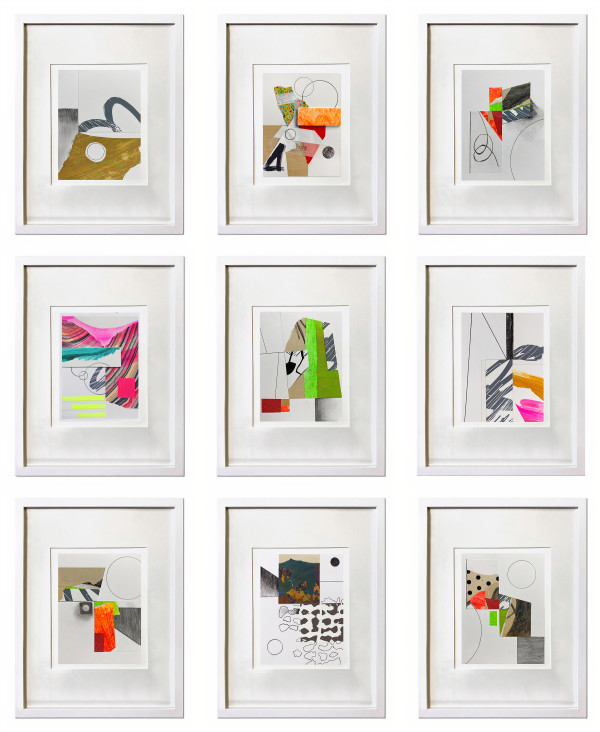 Abstract Interior Series (grid of 9) by Pamela Staker