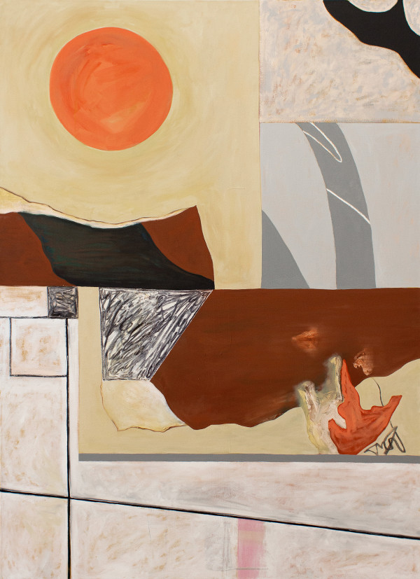 Abstract Interior (orange sun) by Pamela Staker