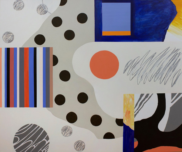 Abstract Interior (dots & stripes) by Pamela Staker