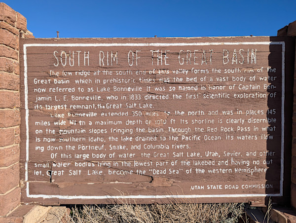South Rim of the Great Basin Historical Marker