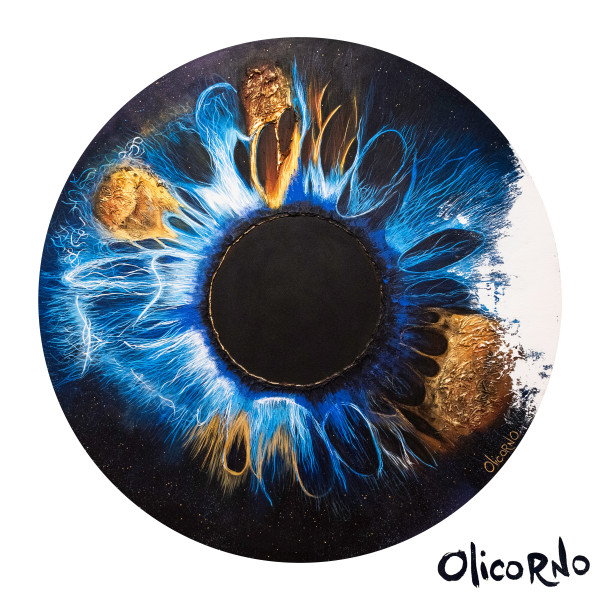 Témoin de grandeur #13 (Blue & Gold Cosmic Iris) by Olicorno