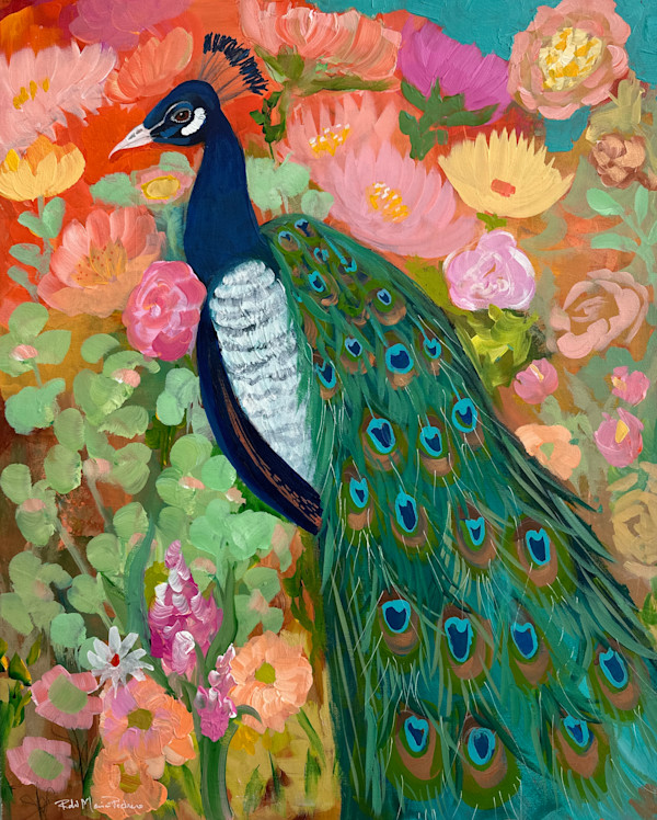 Peacock and Floral by Robin Maria Pedrero