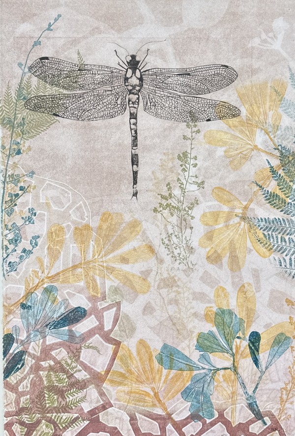 Spring Dragonfly (Framed) by Trudy Rice