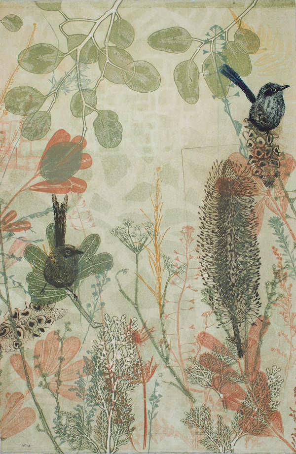 Joyful Chimes of the garden II (Unframed) by Trudy Rice