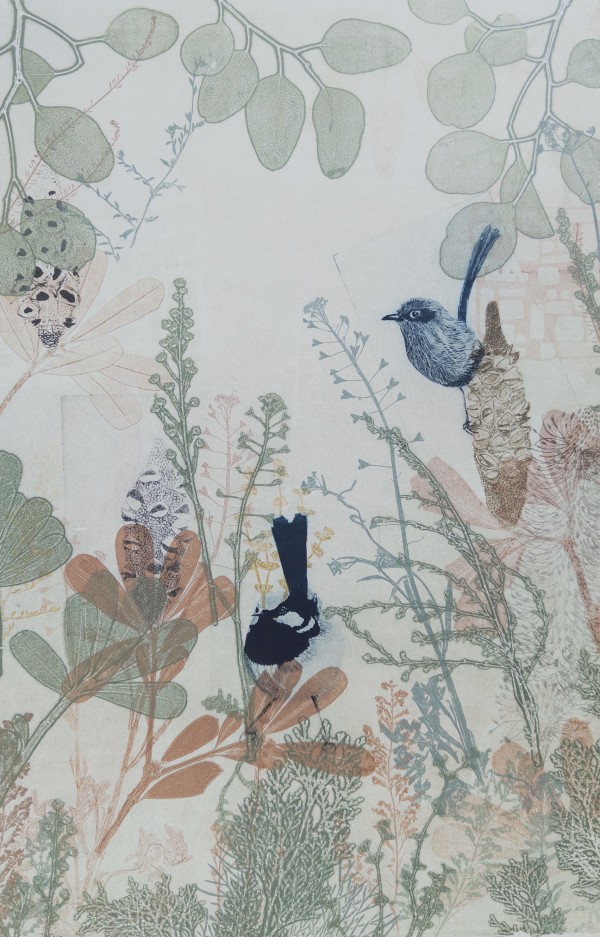 The Splendour of Birds in My Garden I (Framed) by Trudy Rice