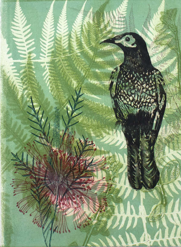 The distinguished wattlebird and banksia by Trudy Rice
