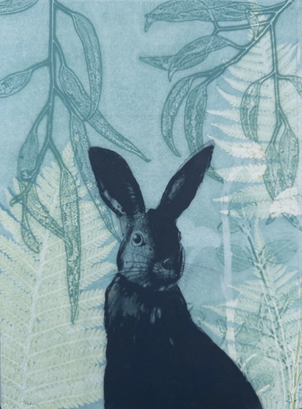 Wild Rabbit in the Ferns by Trudy Rice