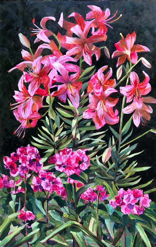 Plein Air Lilies and Phlox by Pamela Grabber, Image 1.