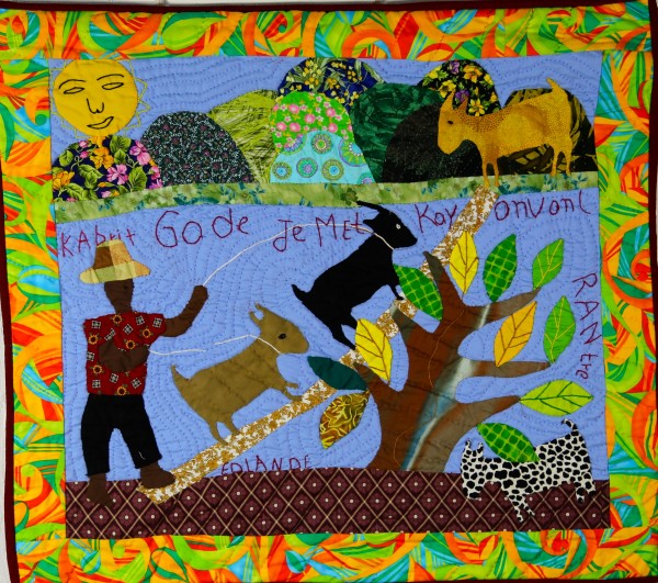 Goats Look To Their Owner Before Wandering (Haitian Proverb) - Kabrit Gade Je Met Kay Avan Irantre by Edlande Metellus