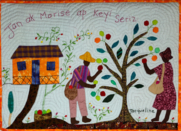 John And Marise Are Picking Cherries - Jan Ak Marise Ap Keyi Seriz by Jacqueline Derrosiers, Image 5.