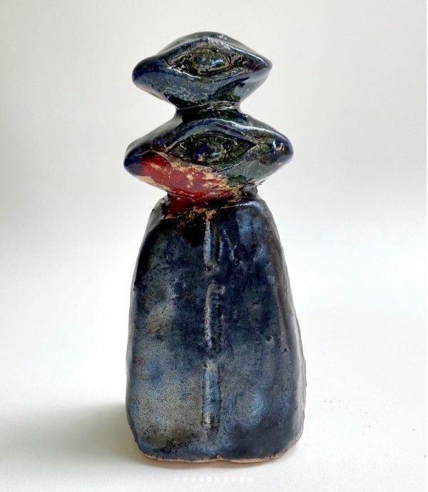 Stacked Eye Idol  (Metallic Glaze) by Chantal Powell 