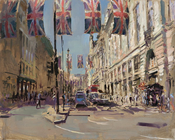 Union Jacks above Piccadilly by Rob Pointon