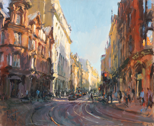 Sunny Morning Cross Street by Rob Pointon