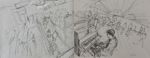 Playing to the Crowd Sketch by Rob Pointon