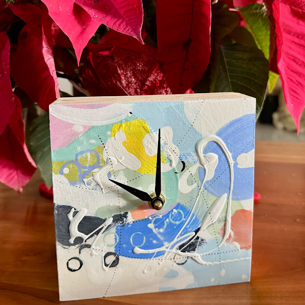 Fun 6x6 inch Clock by Rene Griffith