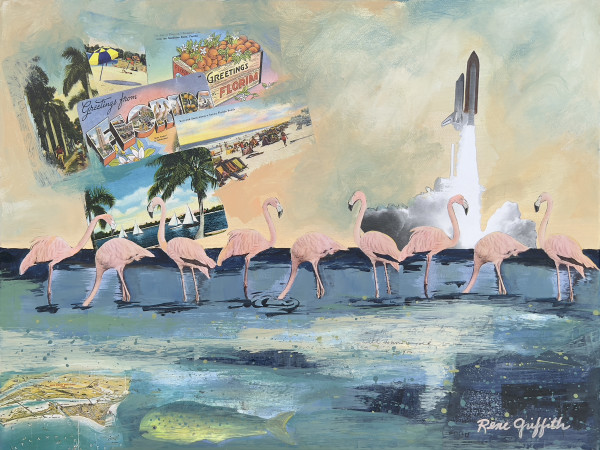 Flamingo Parade by Rene Griffith