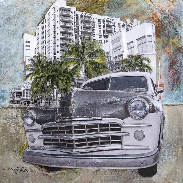 South Beach Vintage Dodge by Rene Griffith