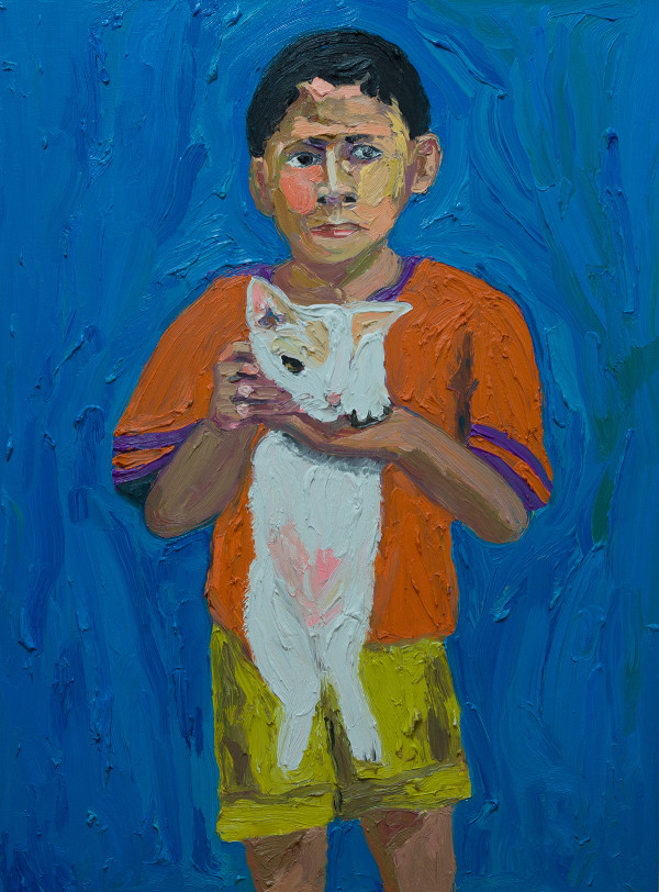 Boy with Cat by jessica alazraki