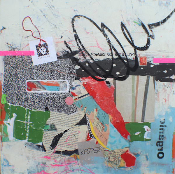 Upcycled - Acrylic/Collage on wood panel. by Cory Goulet Artist