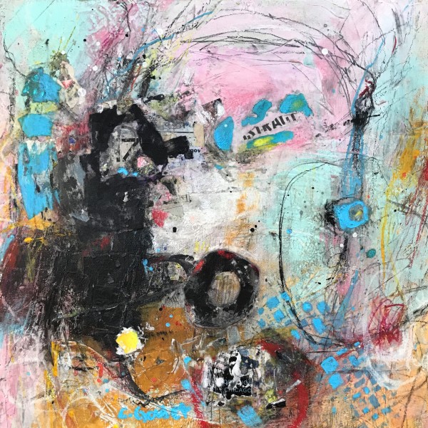 Absolutely Abstract - Acrylic/Collage on wood panel. by Cory Goulet Artist